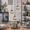 Ripoll Suspension, Boule lumineuse, Suspension grappe Fumé, 3 lumières