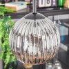 Ripoll Suspension, Boule lumineuse, Suspension grappe Chrome, Fumé, 3 lumières