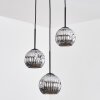 Ripoll Suspension, Boule lumineuse, Suspension grappe Chrome, Fumé, 3 lumières