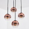 Ripoll Suspension, Boule lumineuse, Suspension grappe Clair, Cuivré, 4 lumières