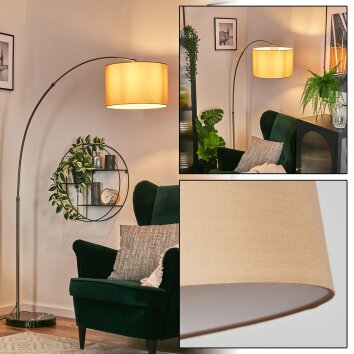 Soungou Lampadaire, Lampadaires arc Nickel mat, Noir, 1 lumière