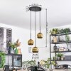 Ripoll Suspension, Boule lumineuse, Suspension grappe Or, 3 lumières