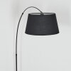 Bassagoda Lampadaire, Lampadaires arc Chrome, Noir, 1 lumière, Abat-jour en tissu