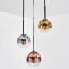 Ripoll Suspension, Boule lumineuse, Suspension grappe Chrome, Or, Clair, Cuivré, Fumé, 3 lumières