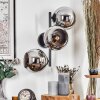 Koyoto Boule lumineuse, Applique murale Chrome, Fumé, 3 lumières