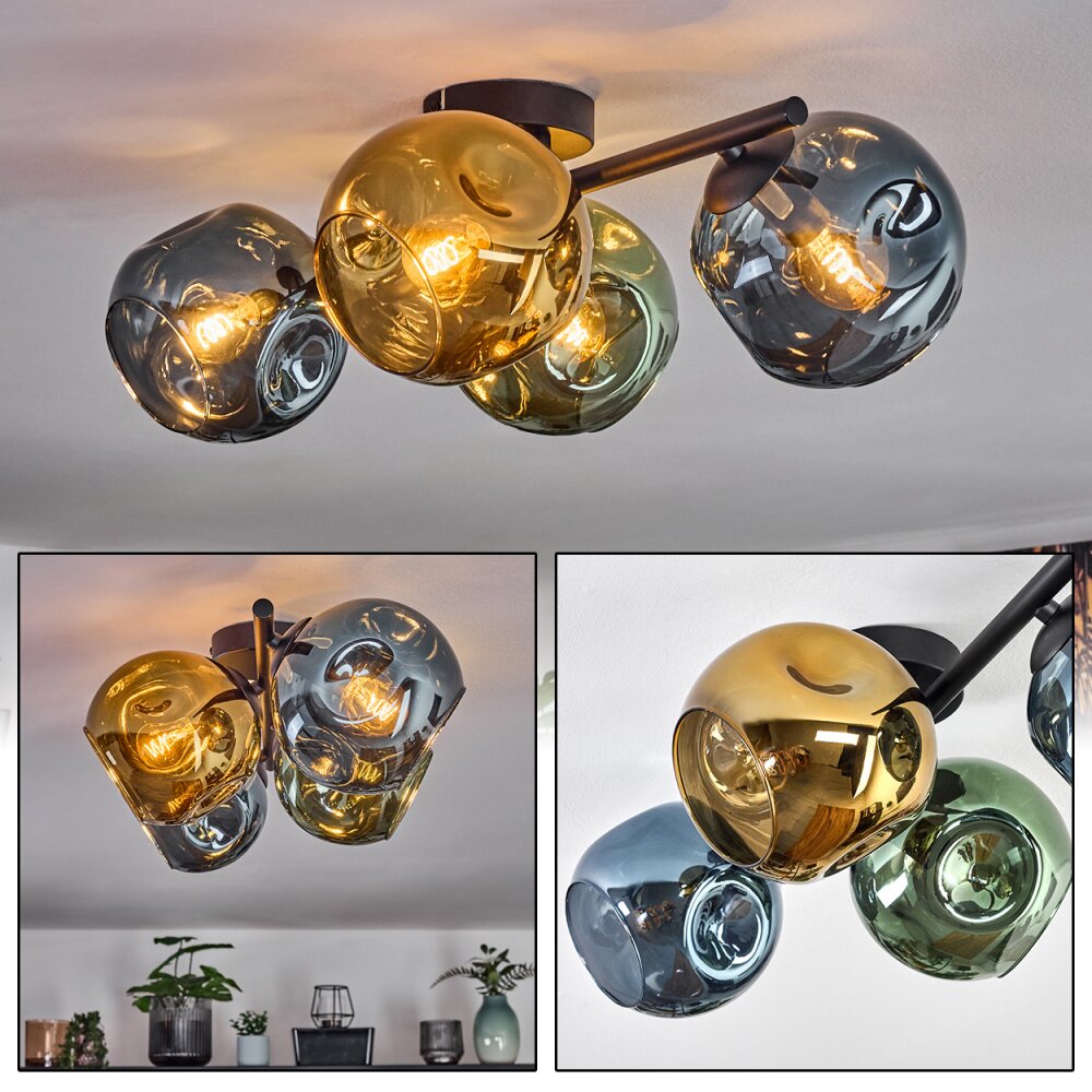Ripoll Plafonnier, Boule lumineuse Bleu, Or, Vert, 4 lumières main product photo