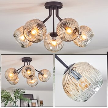 Ripoll Plafonnier, Boule lumineuse Ambre, Clair, 5 lumières