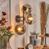 Koyoto Boule lumineuse, Applique murale Chrome, Clair, Fumé, 3 lumières