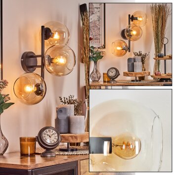 Koyoto Boule lumineuse, Applique murale Ambre, Clair, 3 lumières