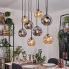 Ripoll Suspension, Boule lumineuse, Suspension Écru, Noir, 8 lumières