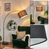 Bassagoda Lampadaire, Lampadaires arc Chrome, Noir, 1 lumière, Abat-jour en tissu