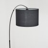 Bassagoda Lampadaire, Lampadaires arc Chrome, Noir, 1 lumière, Abat-jour en tissu