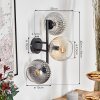 Koyoto Boule lumineuse, Applique murale Ambre, Clair, Fumé, 3 lumières