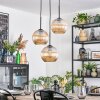 Koyoto Suspension, Boule lumineuse, Suspension grappe 30 cm Ambre, 3 lumières
