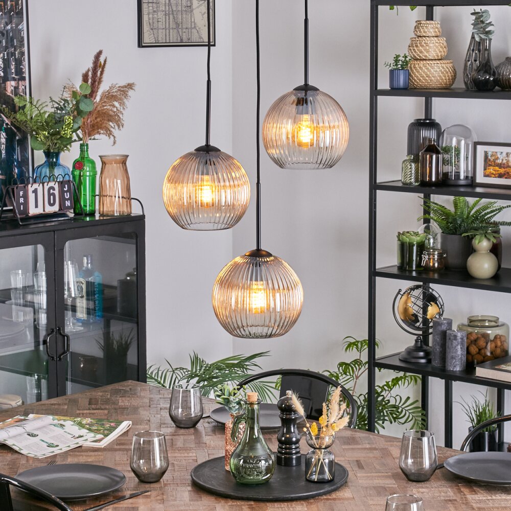Koyoto Suspension, Boule lumineuse, Suspension grappe 30 cm Ambre, Clair, 3 lumières main product photo