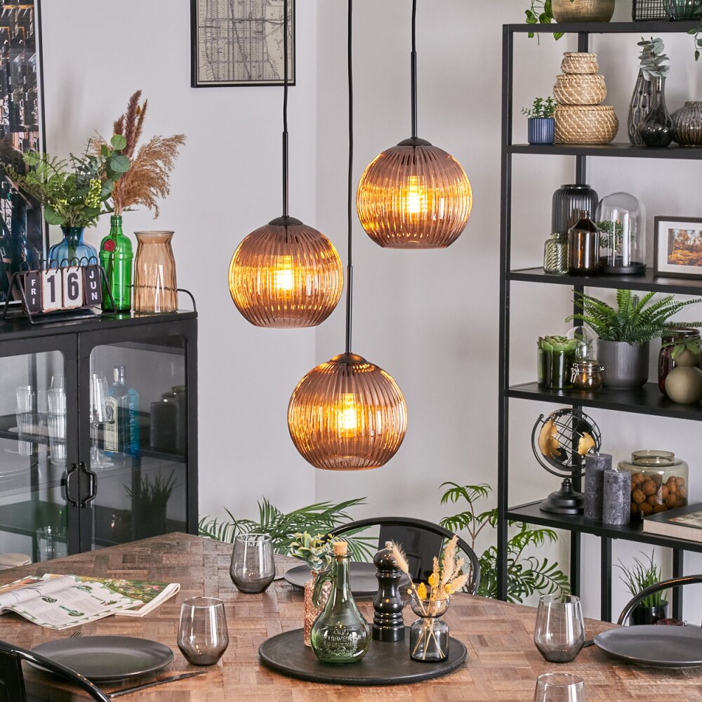 Koyoto Suspension, Boule lumineuse, Suspension grappe 30 cm Cuivré, 3 lumières main product photo