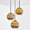 Koyoto Suspension, Boule lumineuse, Suspension grappe 30 cm Or, 3 lumières