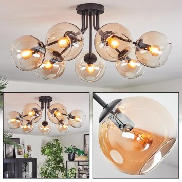 Koyoto Plafonnier, Boule lumineuse 82 cm Ambre, Clair, 7 lumières Koyoto Plafonnier, Boule lumineuse 82 cm Ambre, Clair, 7 lumières
