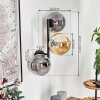 Gastor Boule lumineuse, Applique murale Ambre, Fumé, 3 lumières