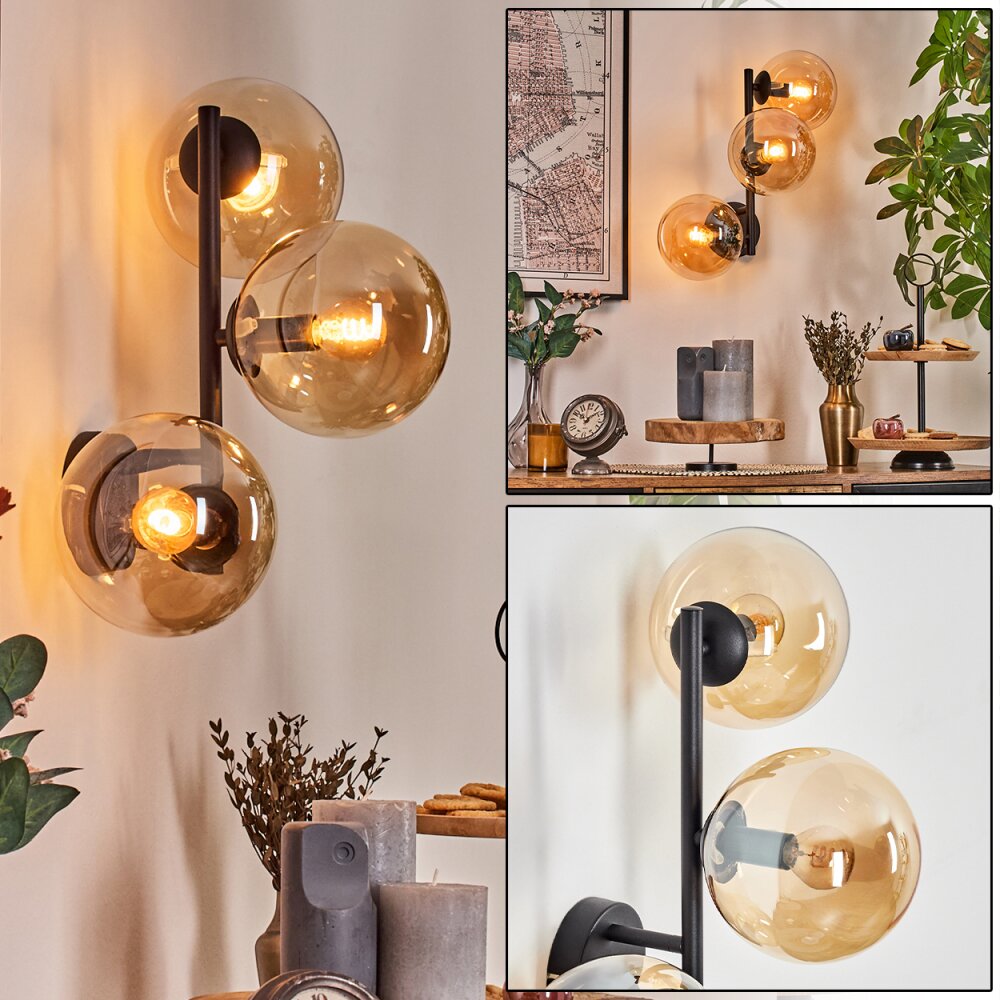 Gastor Boule lumineuse, Applique murale Ambre, 3 lumières main product photo