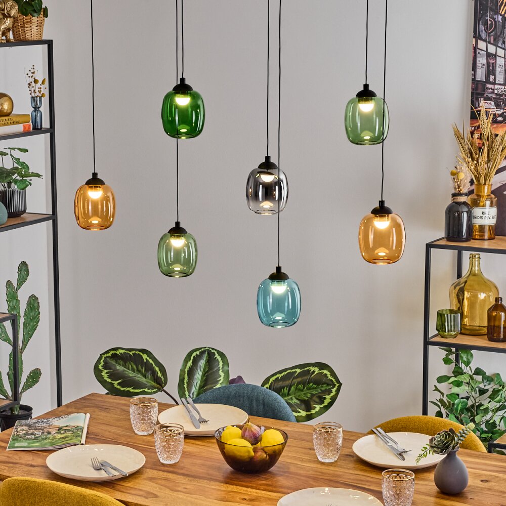 Moyrourkan Suspension, Suspension, Suspension grappe LED Bleu, Vert, Clair, Orange, Fumé, 1 lumière