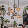 Ripoll Suspension, Boule lumineuse, Suspension Écru, Noir, 8 lumières