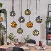 Ripoll Suspension, Boule lumineuse, Suspension Écru, Noir, 8 lumières
