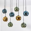 Ripoll Suspension, Boule lumineuse, Suspension Écru, Noir, 8 lumières