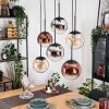 Gastor Suspension, Boule lumineuse, Suspension Ambre, Chrome, Clair, Cuivré, Fumé, 6 lumières