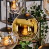 Gastor Suspension, Boule lumineuse, Suspension Ambre, Or, Clair, Fumé, 6 lumières