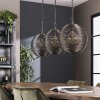 Suspension Leeville Nickel mat, Noir, 3 lumières