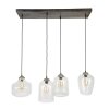 Suspension Polvero Argent Oxydé, 4 lumières