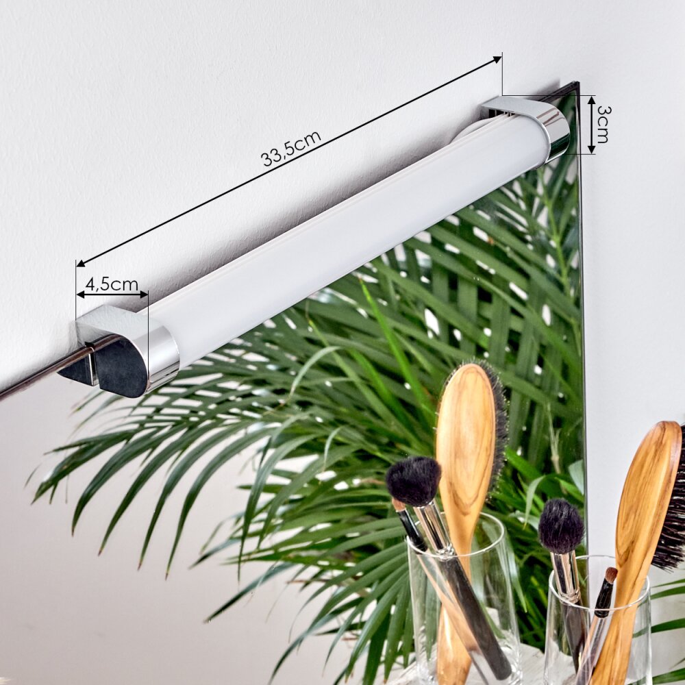 lampe miroir Morges LED Chrome, Blanc, 1 lumière