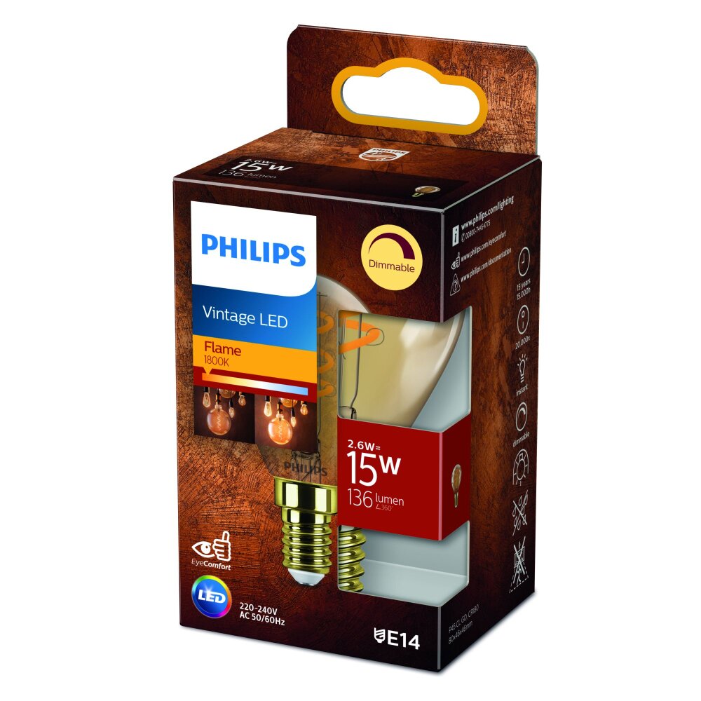 LED E14 3,5 Watt 1800 Kelvin 136 Lumen Philips