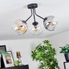 Koyoto Plafonnier, Boule lumineuse 42 cm Ambre, Clair, Fumé, 3 lumières