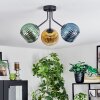Koyoto Plafonnier, Boule lumineuse 42 cm Bleu, Or, Vert, Clair, 3 lumières