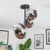 Koyoto Plafonnier, Boule lumineuse 32 cm Chrome, Fumé, 4 lumières