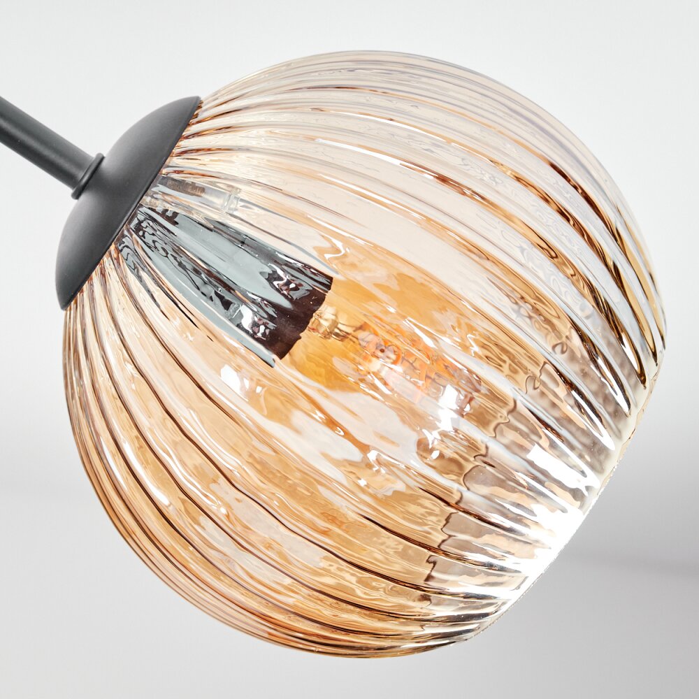 Ripoll Plafonnier, Boule lumineuse Ambre, Clair, Fumé, 7 lumières