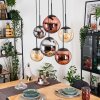 Gastor Suspension, Boule lumineuse, Suspension Ambre, Chrome, Cuivré, Fumé, 6 lumières