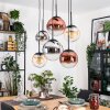 Gastor Suspension, Boule lumineuse, Suspension Ambre, Chrome, Clair, Cuivré, Fumé, 6 lumières