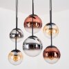 Gastor Suspension, Boule lumineuse, Suspension Ambre, Chrome, Clair, Cuivré, Fumé, 6 lumières