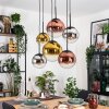 Gastor Suspension, Boule lumineuse, Suspension Chrome, Or, Clair, Cuivré, Fumé, 6 lumières