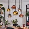 Gastor Suspension, Boule lumineuse, Suspension Chrome, Or, Clair, Cuivré, Fumé, 6 lumières