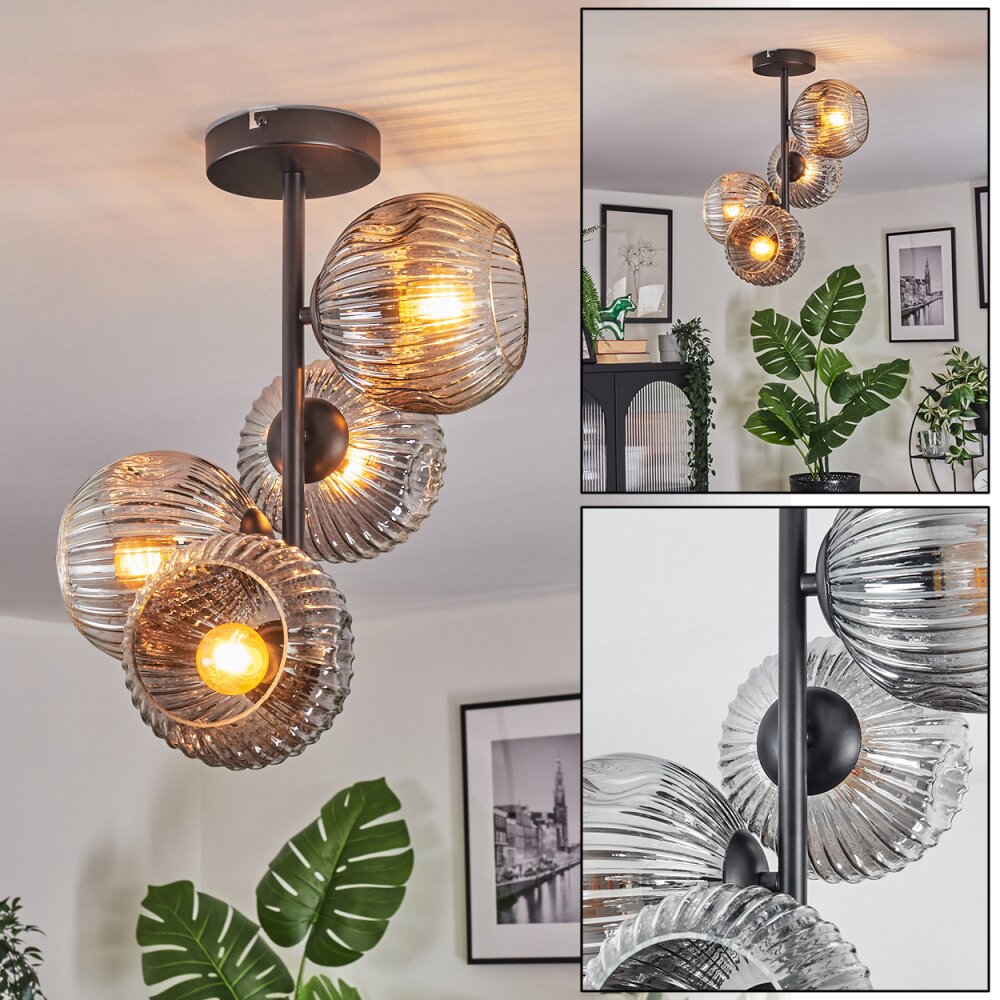 Ripoll Plafonnier, Boule lumineuse Clair, Fumé, 4 lumières main product photo