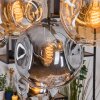 Ripoll Suspension, Boule lumineuse, Suspension Écru, Noir, 8 lumières