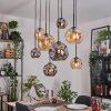 Ripoll Suspension, Boule lumineuse, Suspension Écru, Noir, 8 lumières