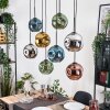 Ripoll Suspension, Boule lumineuse, Suspension Écru, Noir, 8 lumières