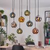 Ripoll Suspension, Boule lumineuse, Suspension Écru, Noir, 8 lumières
