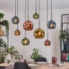 Ripoll Suspension, Boule lumineuse, Suspension Écru, Noir, 8 lumières