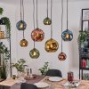 Ripoll Suspension, Boule lumineuse, Suspension Écru, Noir, 8 lumières
